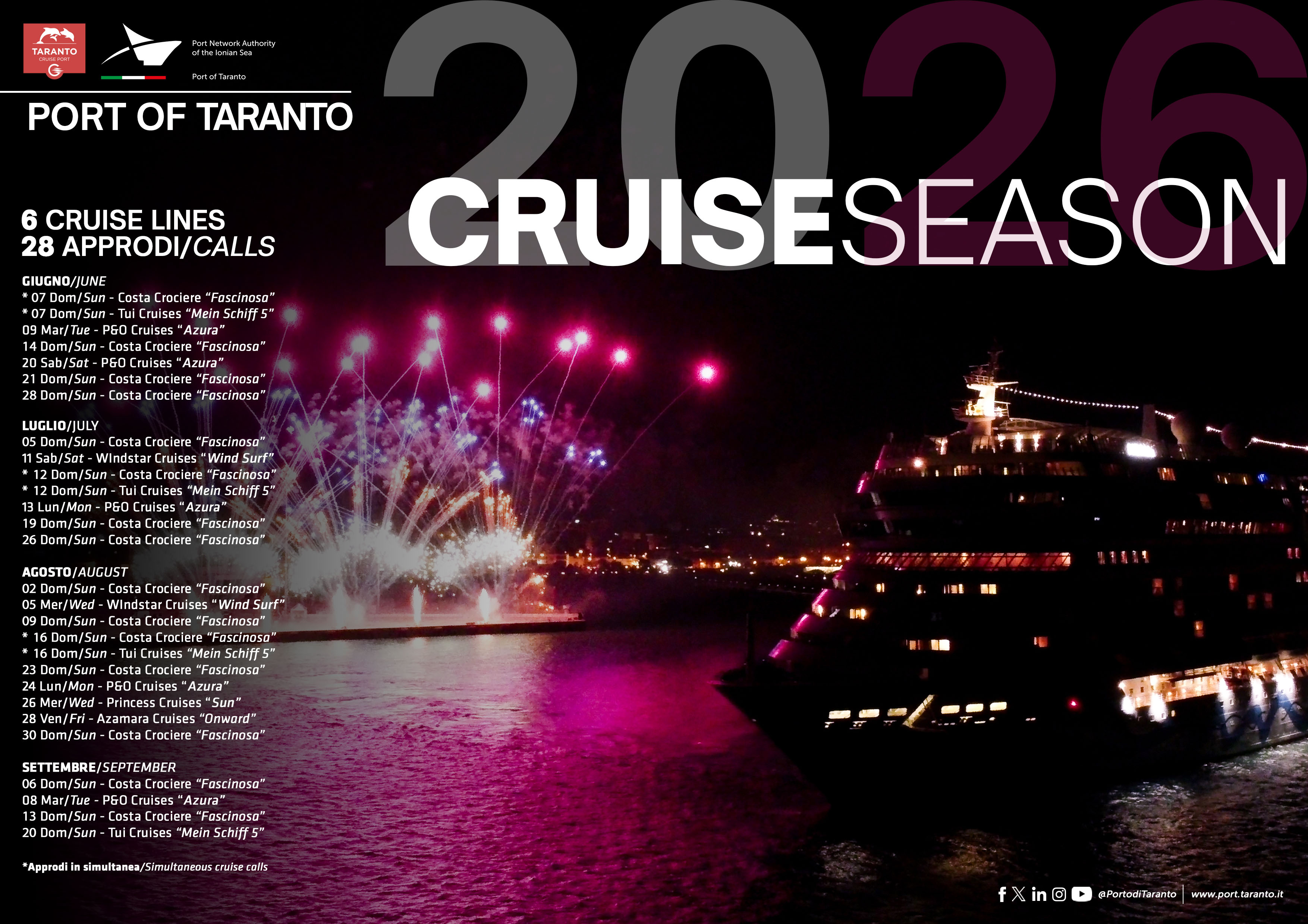 cruise season 2026 sito fb In X bozza5 agg 2026.07.01